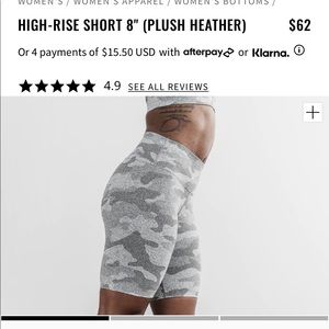 Nobull high rise shorts gray white camo small NWT